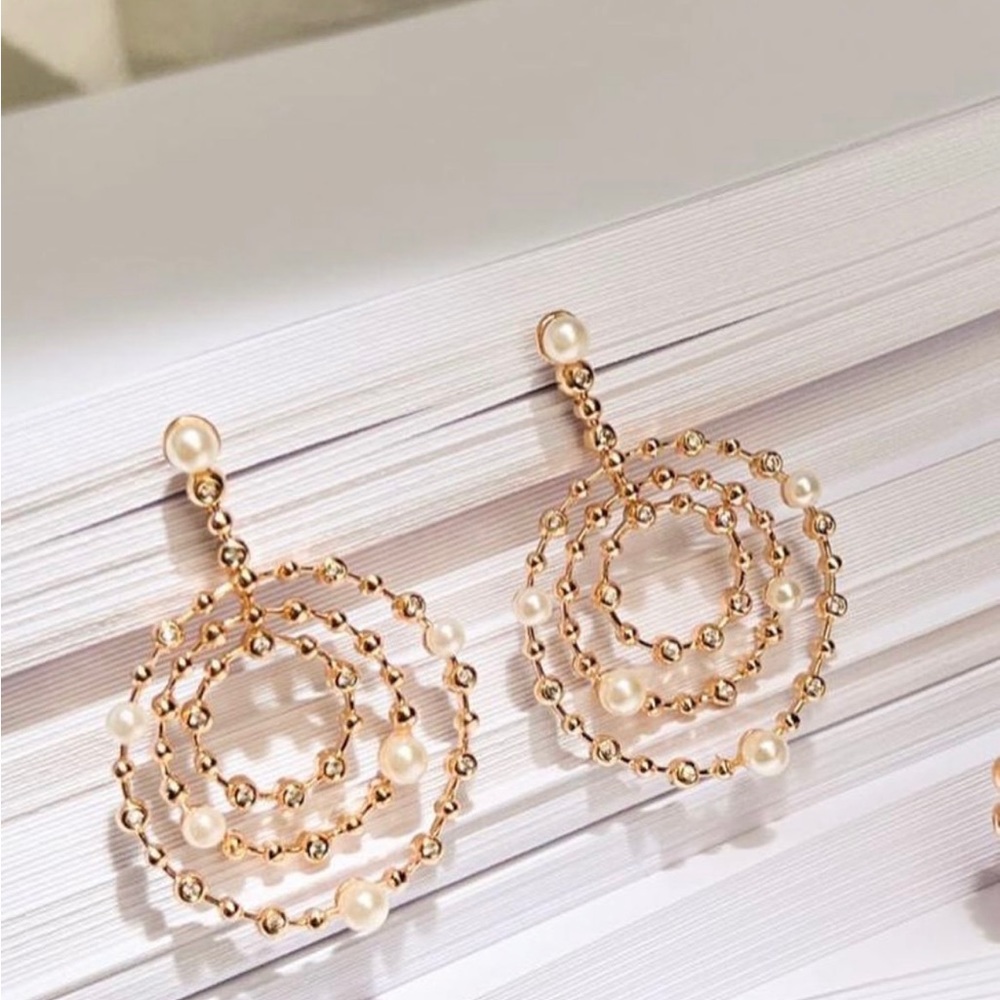 18k gold plated pearl earring